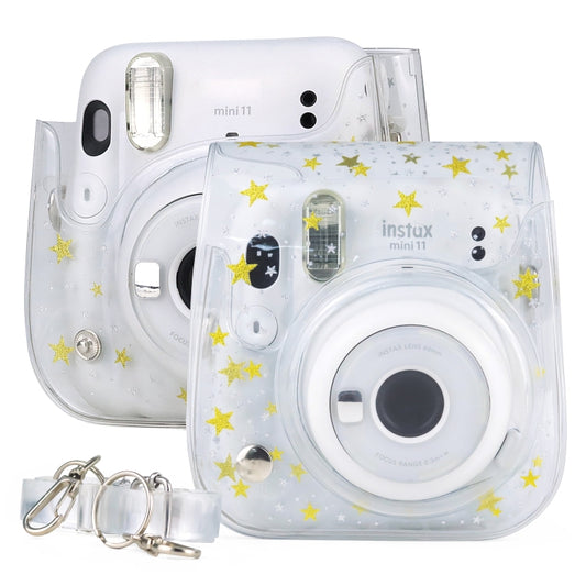 Stars Crystal PVC Hard Case Camera Bag with Shoulder Strap for FUJIFILM Instax Mini 11
