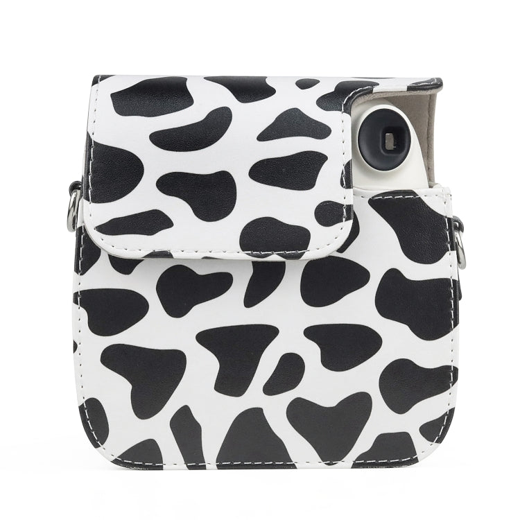 Milk Cow Full Body PU Leather Case Camera  Bag with Strap for FUJIFILM instax mini 7+