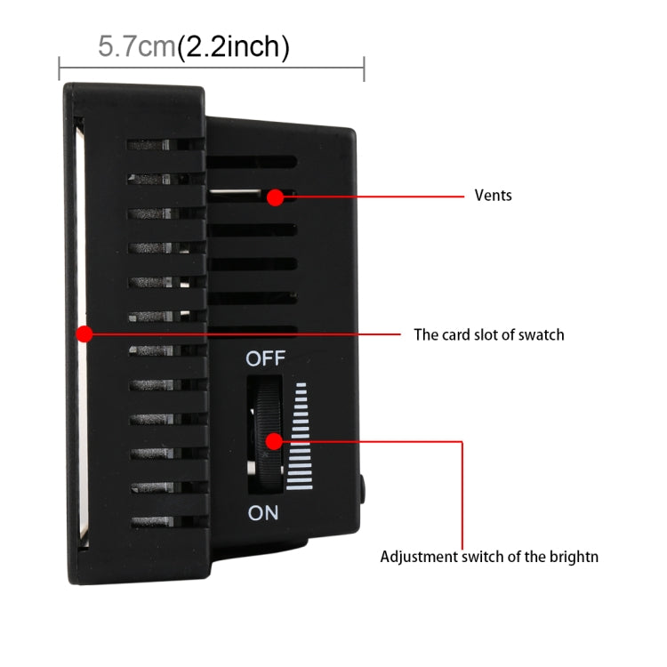 HD-160 White Light LED Video Light on-Camera Photography Lighting Fill Light for Canon, Nikon, DSLR Camera with 3 Filter Plates
