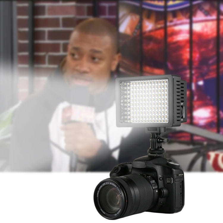 HD-160 White Light LED Video Light on-Camera Photography Lighting Fill Light for Canon, Nikon, DSLR Camera with 3 Filter Plates
