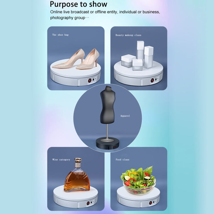 22cm Electric Rotating Display Stand Video Shooting Props Turntable, Load: 50kg, EU Plug