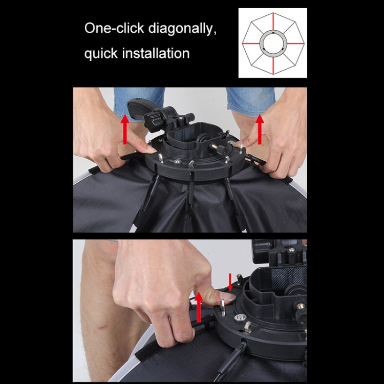 TRIOPO KS2-55 55cm Fast Loading Speedlite Flash Octagon Parabolic Softbox Diffuser