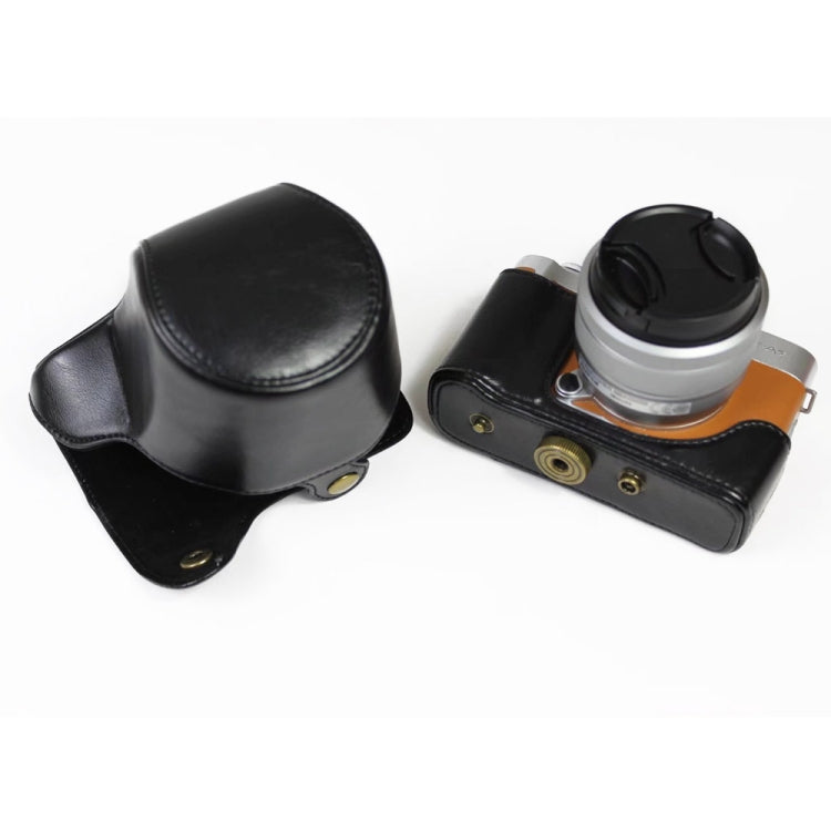 PU Leather Camera Full Body Case Bag with Strap for FUJIFILM X-A7 / X-A20 (15-55mm Lens)