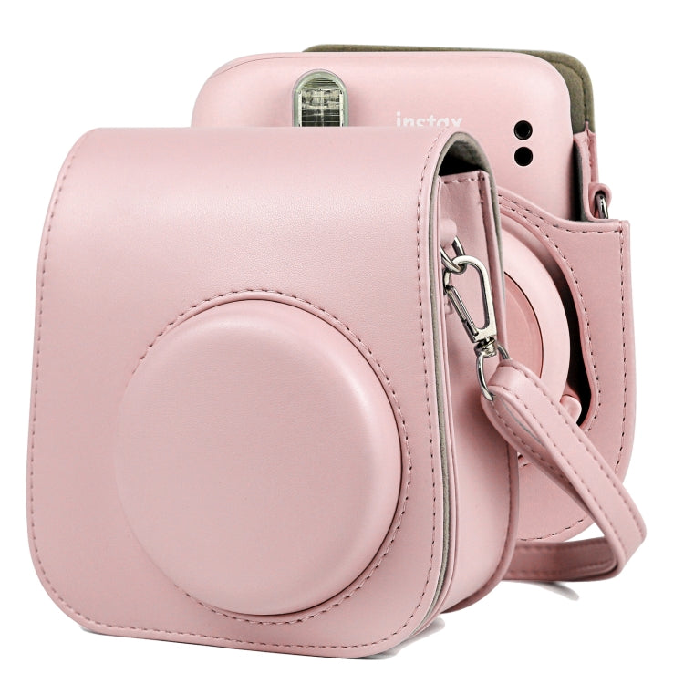 Solid Color Full Body Camera Leather Case Bag with Strap for FUJIFILM Instax mini 11