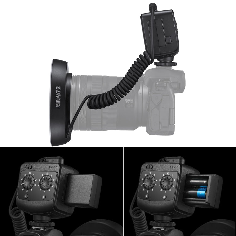 Godox Ring72 Macro Ring 48 LED Flash Light with 8 Different Size Adapter Rings