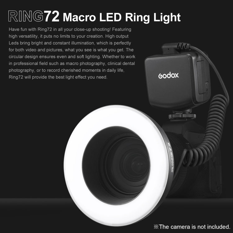 Godox Ring72 Macro Ring 48 LED Flash Light with 8 Different Size Adapter Rings