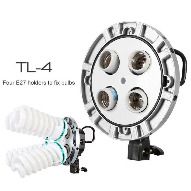Godox TL-4 4 in 1 E27 Socket Tricolor Bulb Light Lamp Head Mount