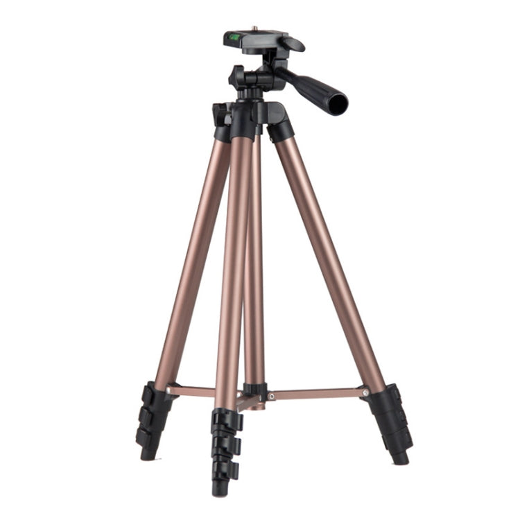 130cm 4-Section Folding Aluminum Alloy Tripod Mount with Three-Dimensional Head