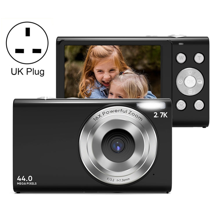 DC402 2.4 inch 44MP 16X Zoom 2.7K Full HD Digital Camera Children Card Camera, UK Plug