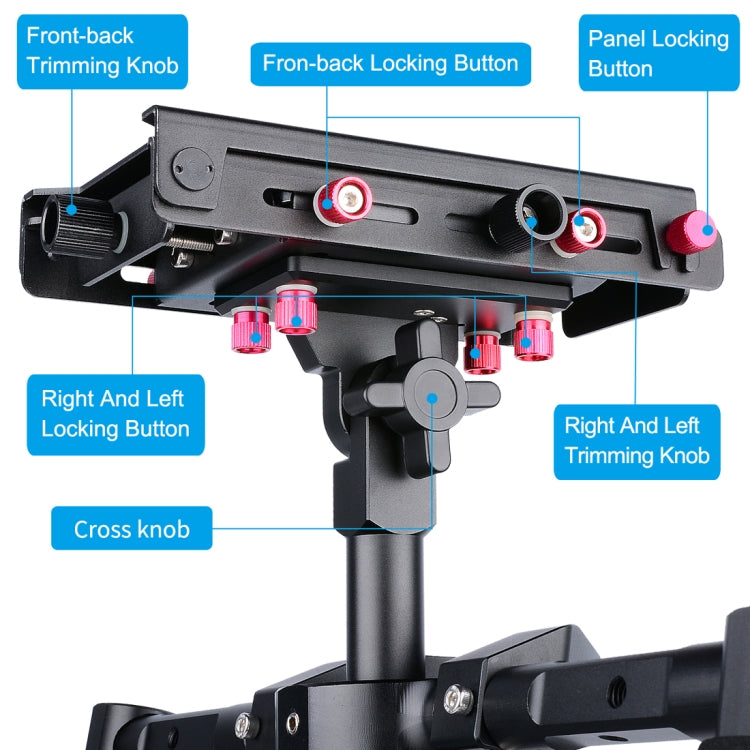 YELANGU S300 4 in 1 Multifunctional Rig + Dual Handheld Shoulder Rig + Monopod + Stabilizer for Cameras / SLR Cameras, Height Range: 63cm-170cm
