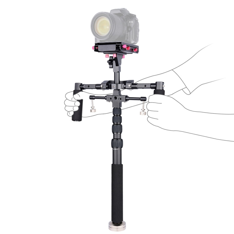 YELANGU S300 4 in 1 Multifunctional Rig + Dual Handheld Shoulder Rig + Monopod + Stabilizer for Cameras / SLR Cameras, Height Range: 63cm-170cm