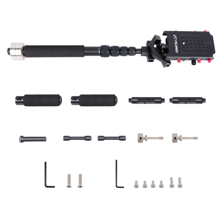 YELANGU S300 4 in 1 Multifunctional Rig + Dual Handheld Shoulder Rig + Monopod + Stabilizer for Cameras / SLR Cameras, Height Range: 63cm-170cm