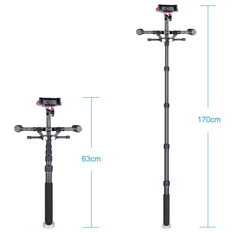YELANGU S300 4 in 1 Multifunctional Rig + Dual Handheld Shoulder Rig + Monopod + Stabilizer for Cameras / SLR Cameras, Height Range: 63cm-170cm