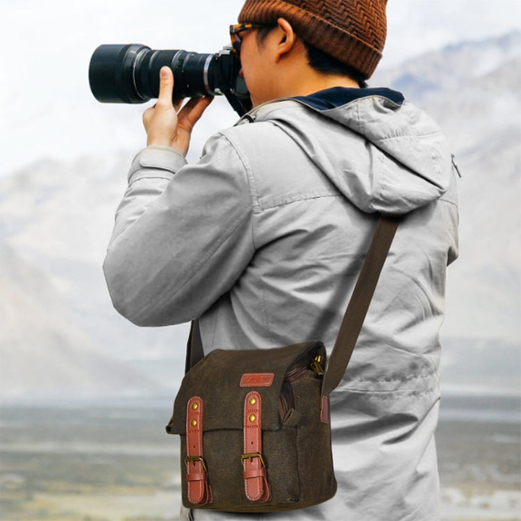 CADEN N1 Simple Retro Multifunctional Canvas Waterproof Digital Camera Photography Bag