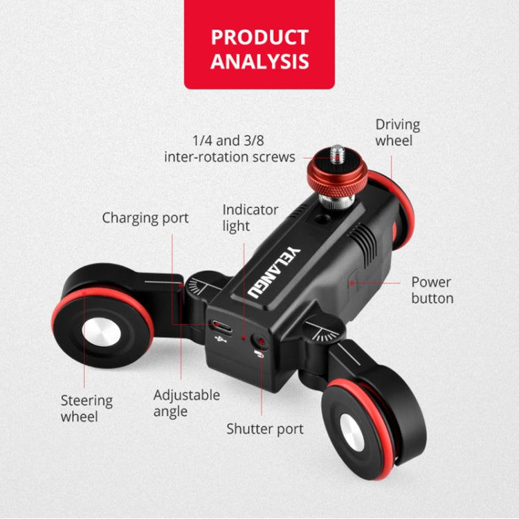 YELANGU L50E 60cm Splicing Camera Slider Dolly Rail + L5i Dolly Car