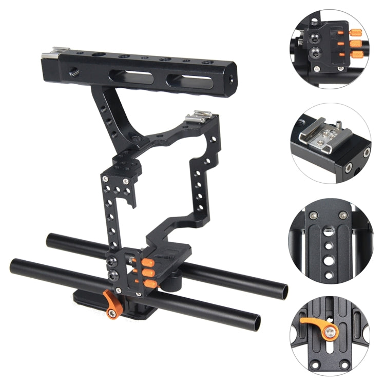YELANGU YLG0904A Handle Video Camera Cage Stabilizer for Panasonic Lumix DMC-GH4 / Sony A7 & A7S & A7R & A7RII & A7SII