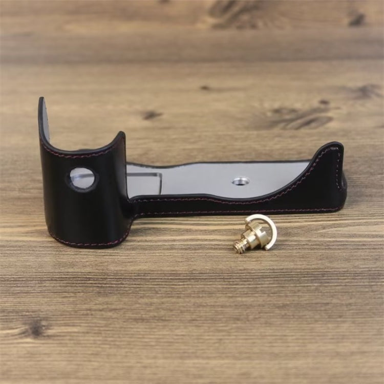 For Canon EOS R7 1/4 inch Thread PU Leather Camera Half Case Base