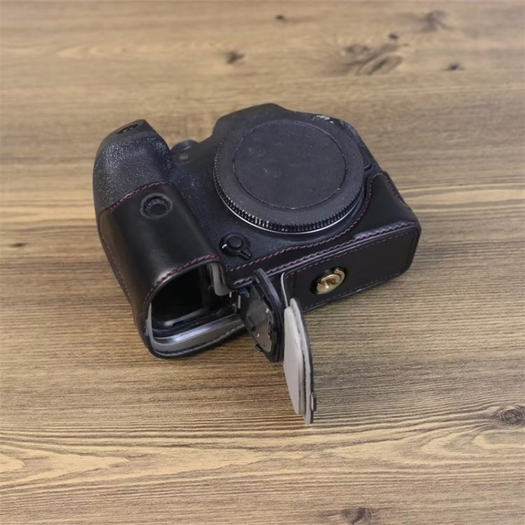 For Canon EOS R7 1/4 inch Thread PU Leather Camera Half Case Base