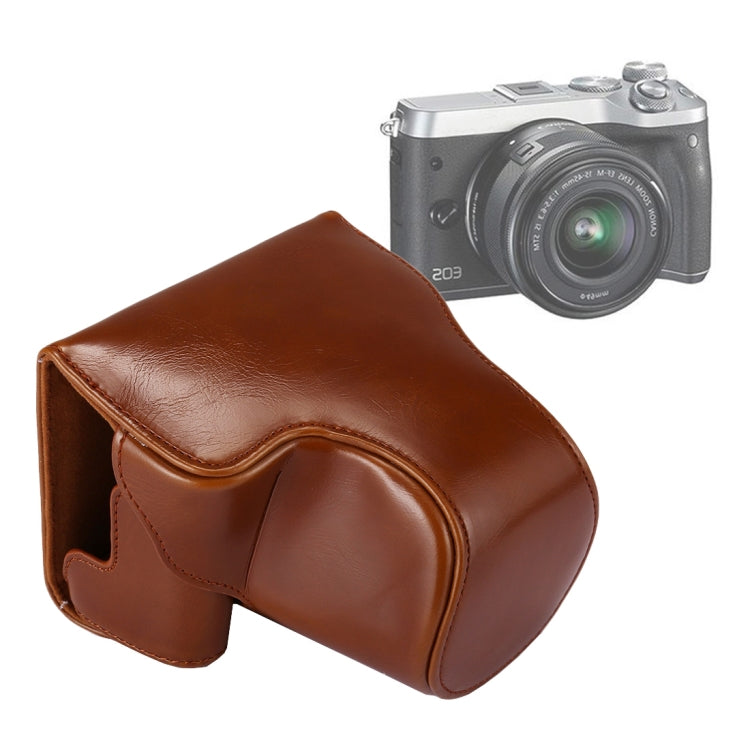 Full Body Camera PU Leather Case Bag with Strap for Canon EOS M6