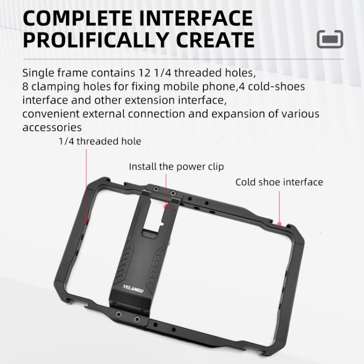 YELANGU LW-B01-1 Vlogging Live Broadcast Smartphone Video Rig Metal Cage