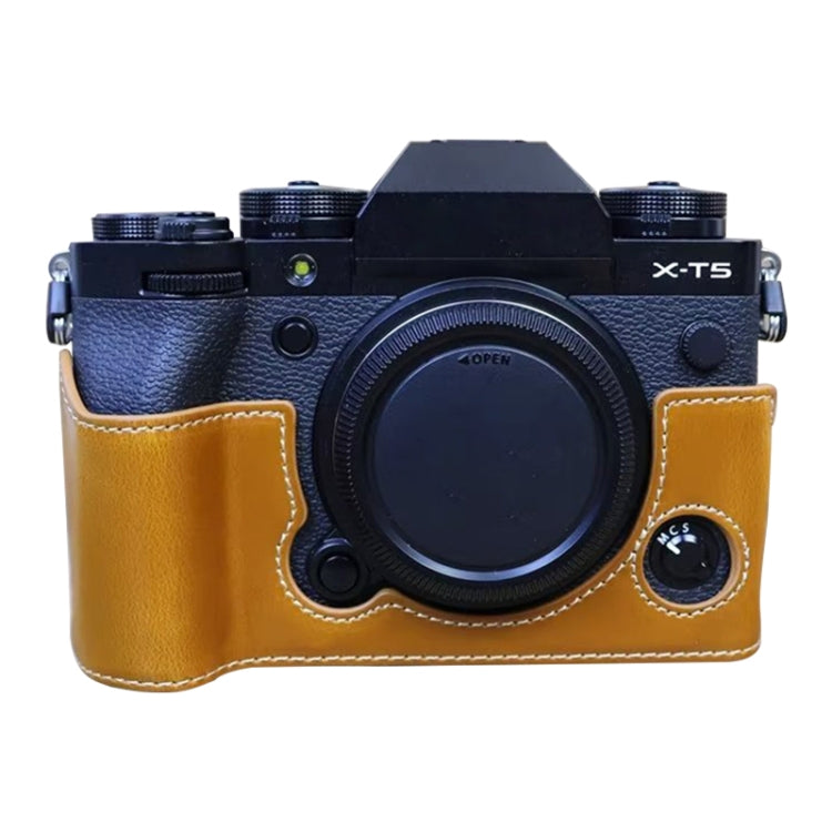 For FUJIFILM X-T5 1/4 inch Thread PU Leather Camera Half Case Base