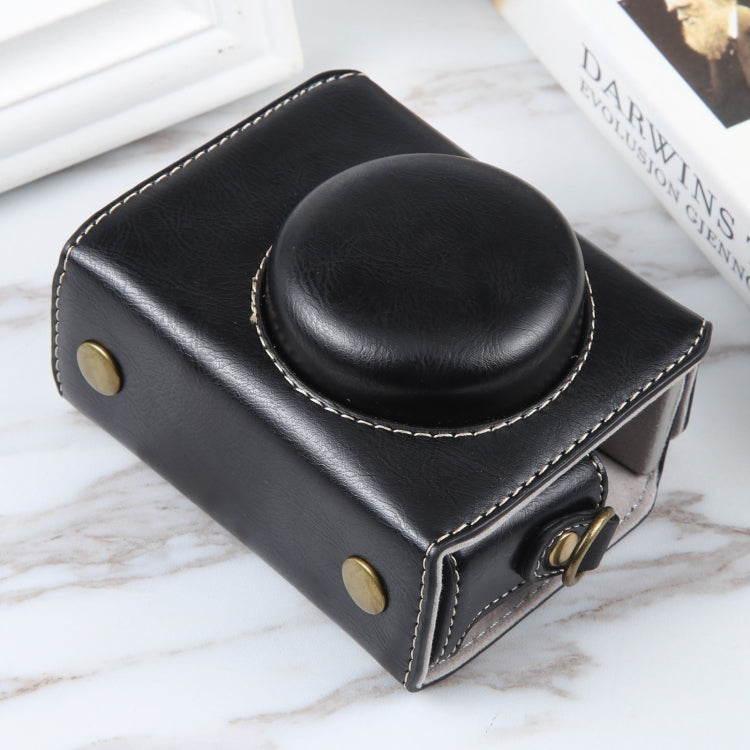 For Sony ZV-1F Vlog Camera Full Body Magnetic Leather Camera Case Bag with Strap