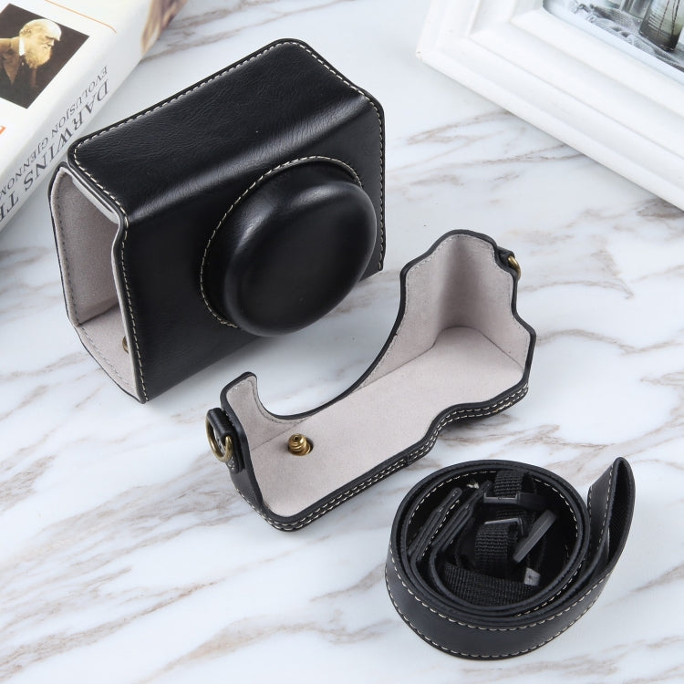 For Sony ZV-1F Vlog Camera Full Body Magnetic Leather Camera Case Bag with Strap