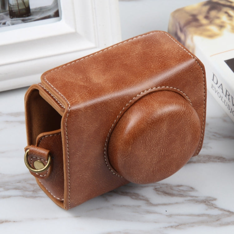 For Sony ZV-1F Vlog Camera Full Body Magnetic Leather Camera Case Bag with Strap