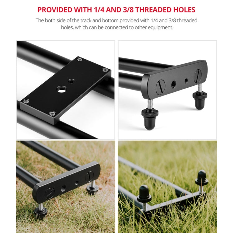 YELANGU YLG0119A 60cm Splicing Slide Rail Track + Trolley Rail Buckle for SLR Cameras / Video Cameras