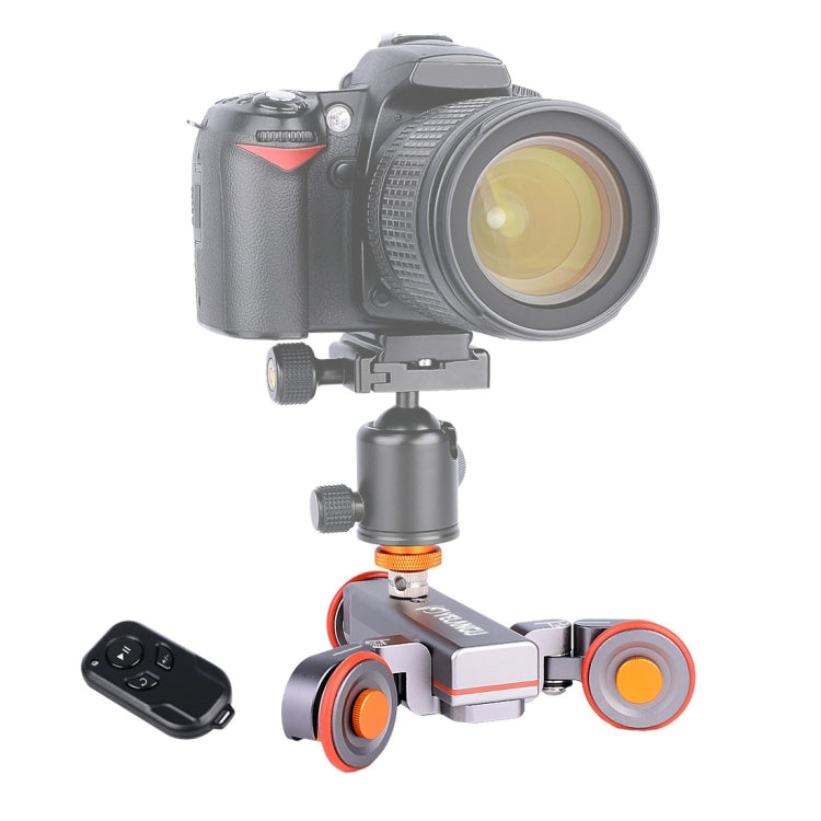 YELANGU L4X Camera 3-wheel Dolly II Electric Track Slider 3-Wheel Video Pulley Rolling Dolly Car with Remote Control for DSLR / Home DV Cameras, GoPro, Smartphones, Load: 3kg
