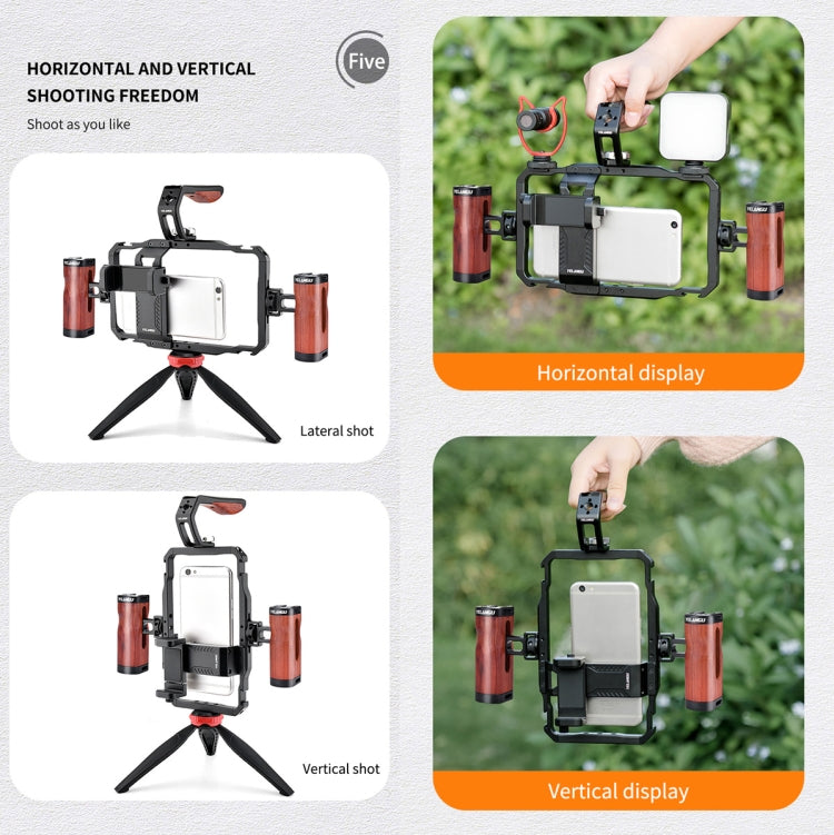 YELANGU LW101Vlogging Live Broadcast Smartphone Video Rig Handles Stabilizer Kits