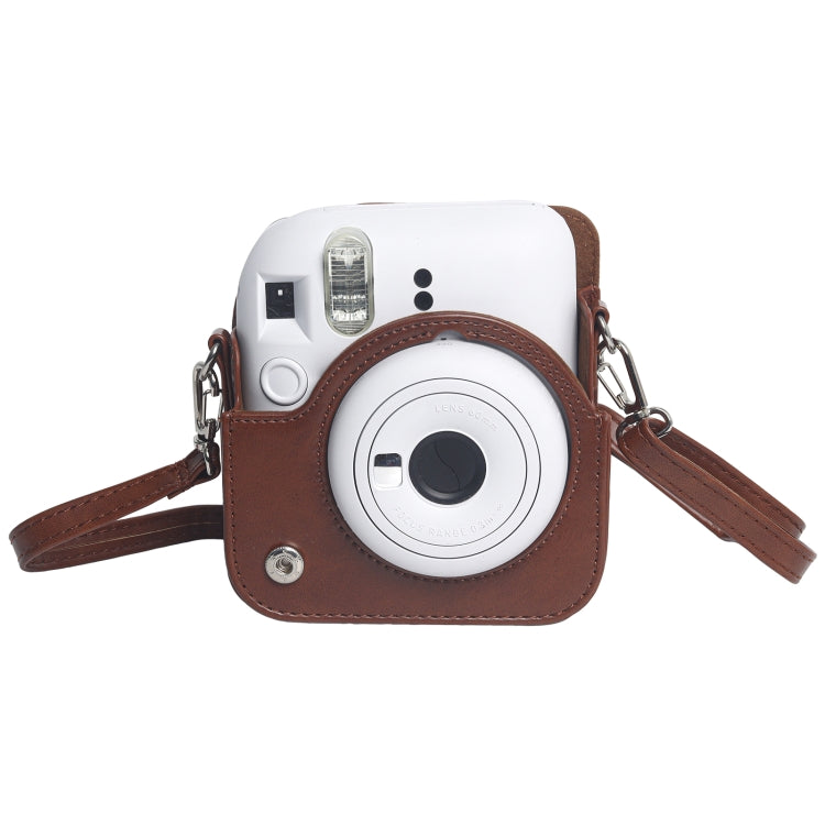 For FUJIFILM Instax mini 12 Leather Case Full Body Camera Bag with Shoulder Strap