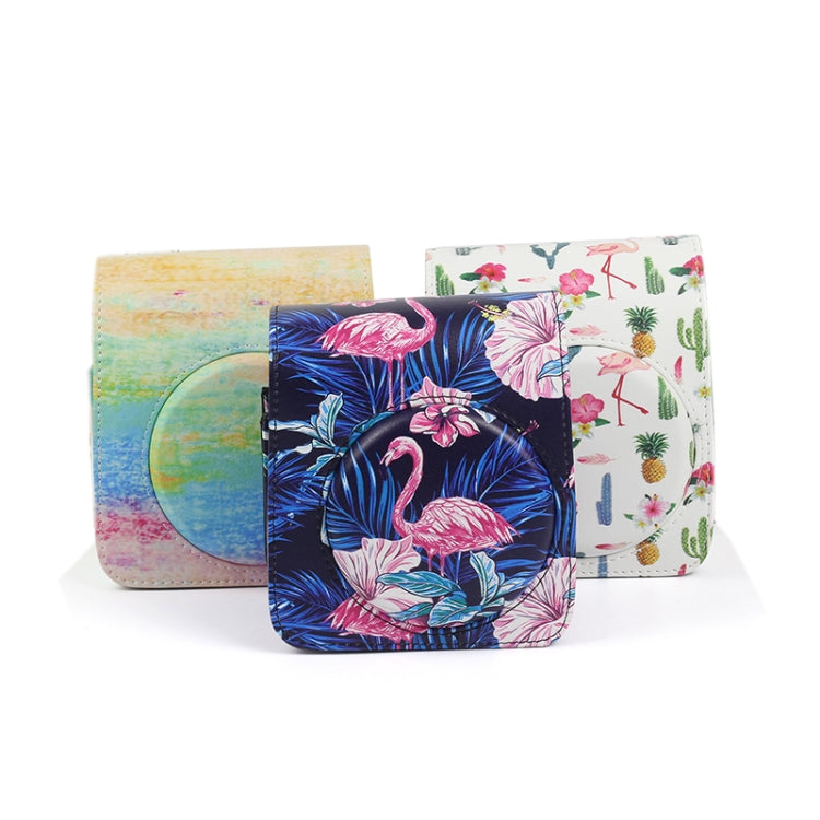 Rainbow Oil painting Pattern PU Leather Protective Camera Case Bag For FUJIFILM Instax Mini70 Camera