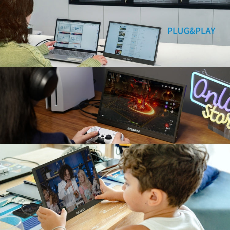 FEELWORLD DH156 15.6 inch Portable External Monitor FHD 1080P USB-C HDMI