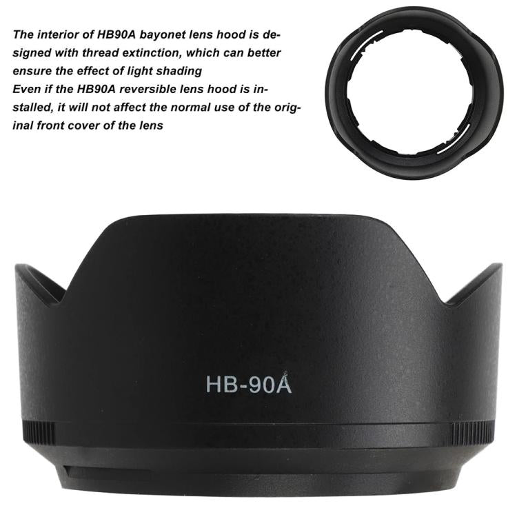HB-90A Lens Hood Shade for Nikon Z DX 50-250mm f4.5-6.3 VR lens.