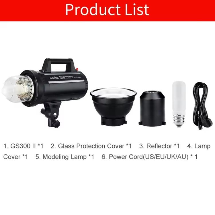 Godox Gemini GS300II Studio Flash Light 300Ws Bowens Mount Strobe Flash