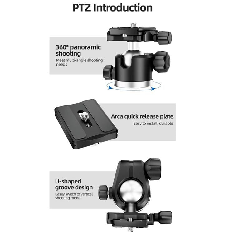 BEXIN TA254-BS30 Portable Collapsible Aluminum Alloy Camera Tripod with Head