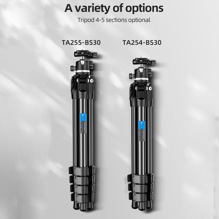 BEXIN TA254-BS30 Portable Collapsible Aluminum Alloy Camera Tripod with Head