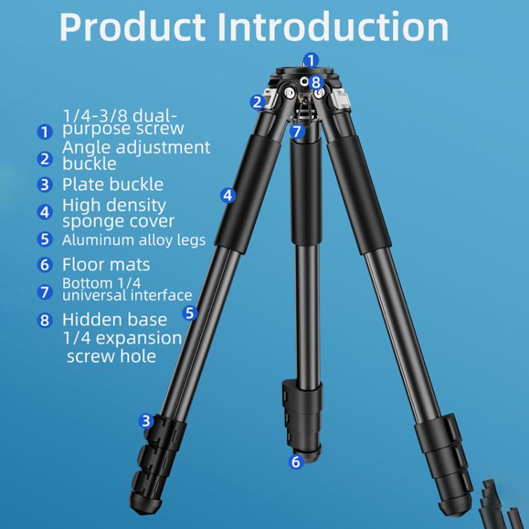 BEXIN RK264 Portable Collapsible Aluminum Alloy Camera Tripod