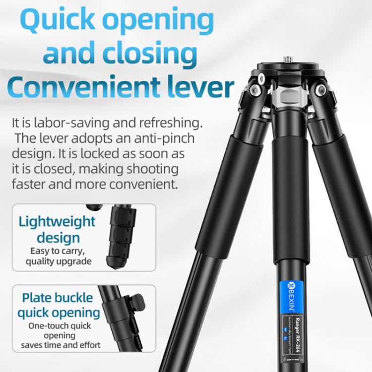 BEXIN RK264 Portable Collapsible Aluminum Alloy Camera Tripod