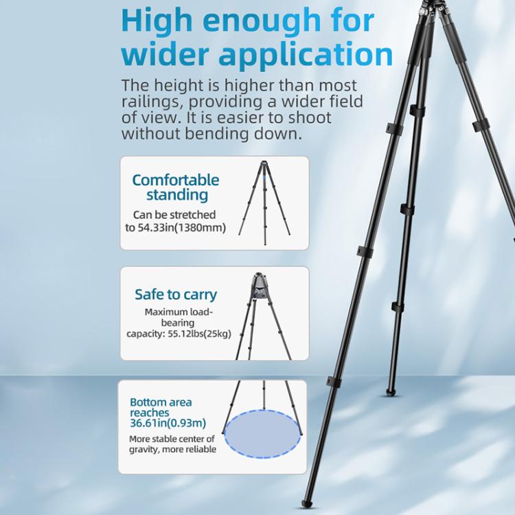 BEXIN RK264 Portable Collapsible Aluminum Alloy Camera Tripod