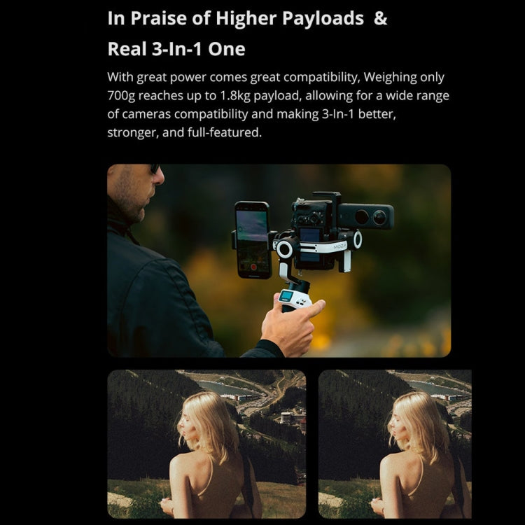 MOZA AirCross S 3 Axis Foldable Handheld Gimbal Stabilizer for DSLR Cameras and Smart Phone
