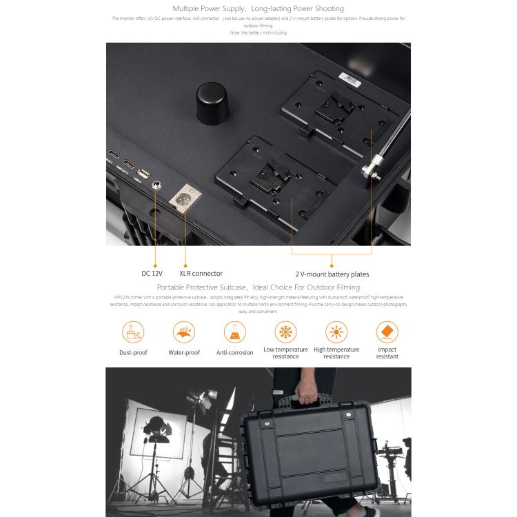 SEETEC WPC215 21.5 inch 1000nit High Bright Portable Carry-on Director Monitor Full HD 1920x1080 Monitor