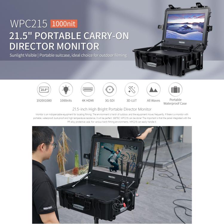 SEETEC WPC215 21.5 inch 1000nit High Bright Portable Carry-on Director Monitor Full HD 1920x1080 Monitor