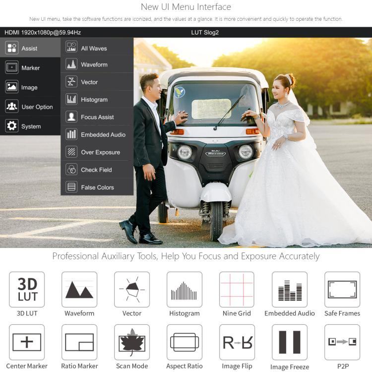 SEETEC WPC215 21.5 inch 1000nit High Bright Portable Carry-on Director Monitor Full HD 1920x1080 Monitor