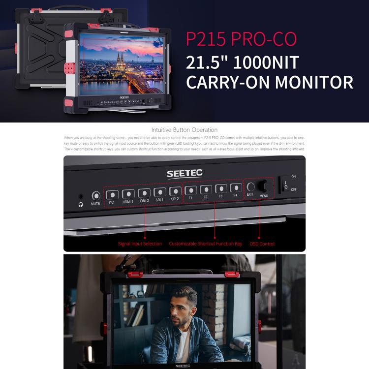 SEETEC P215 PRO-CO 21.5 inch 1000nit High Bright Broadcast Monitor Full HD 1920x1080Monitor