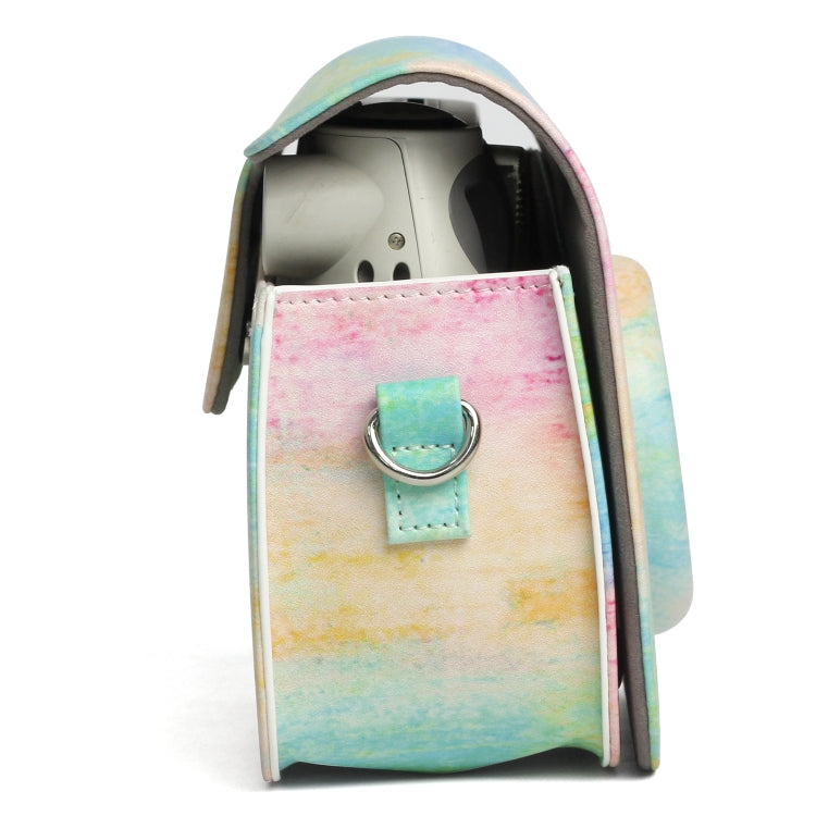 Rainbow Oil painting Pattern PU Leather Protective Camera Case Bag For FUJIFILM Instax Mini 7S / 7C Camera