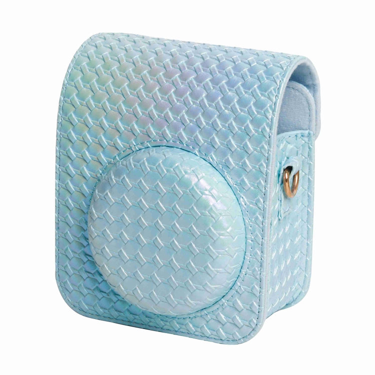 For FUJIFILM instax mini 12 Colorful Woven Leather Case Full Body Camera Bag + Photo Album with Strap