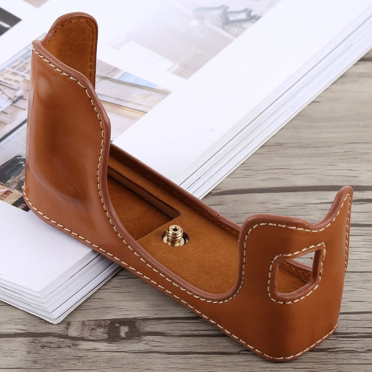 1/4 inch Thread PU Leather Camera Half Case Base for FUJIFILM X100F, For FUJIFILM X100F