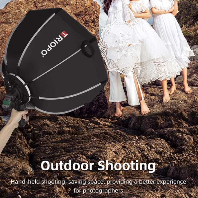 TRIOPO KS90 90cm Dome Speedlite Flash Octagon Parabolic Softbox Diffuser with Bracket Mount Handle for Speedlite